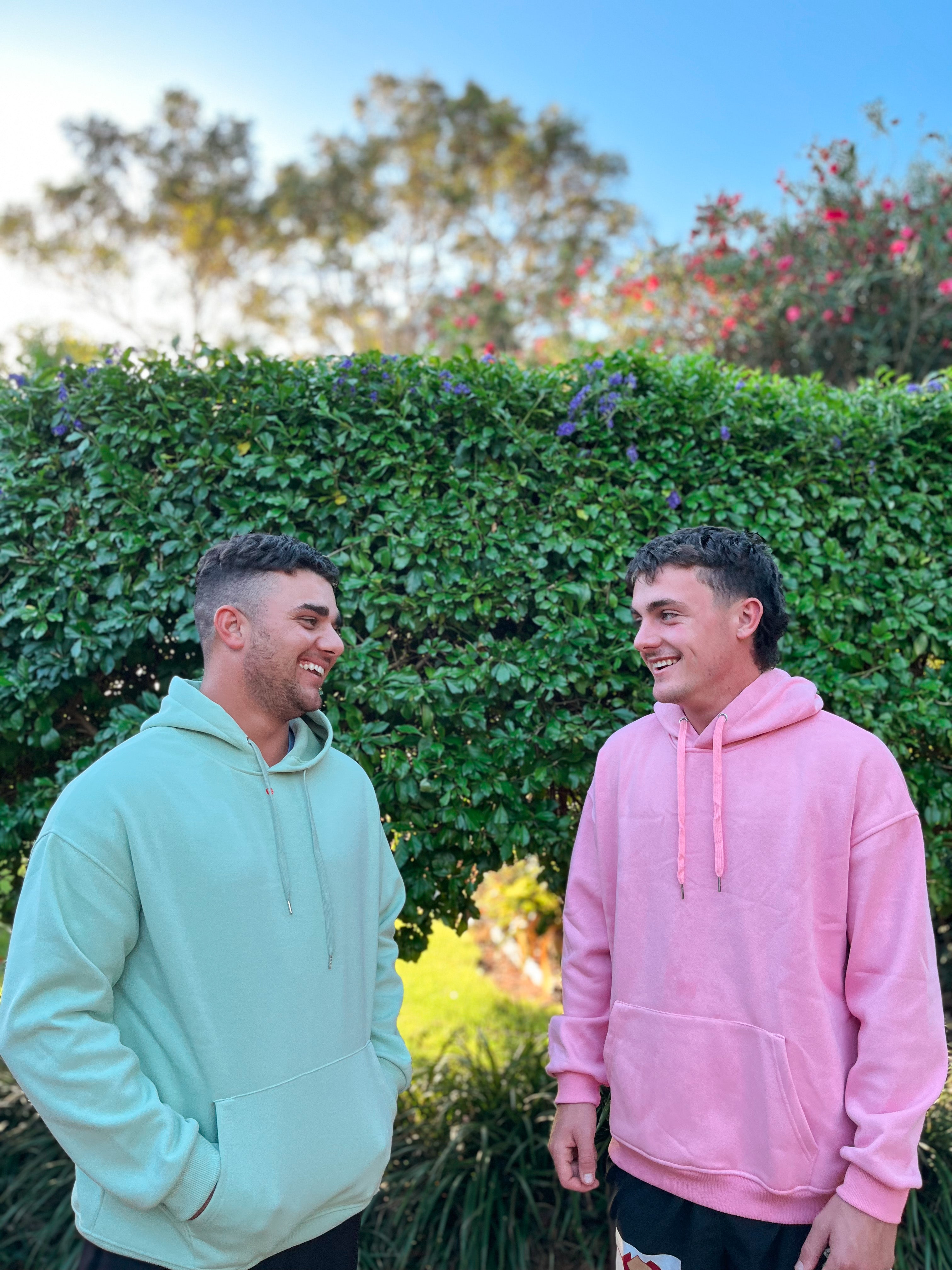 Guys in best sale pink hoodies